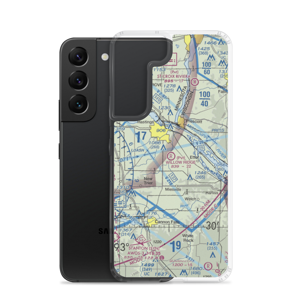 Willow Ridge Airport (49MN) VFR Sectional Samsung Case Samsung Galaxy S22 model shown
