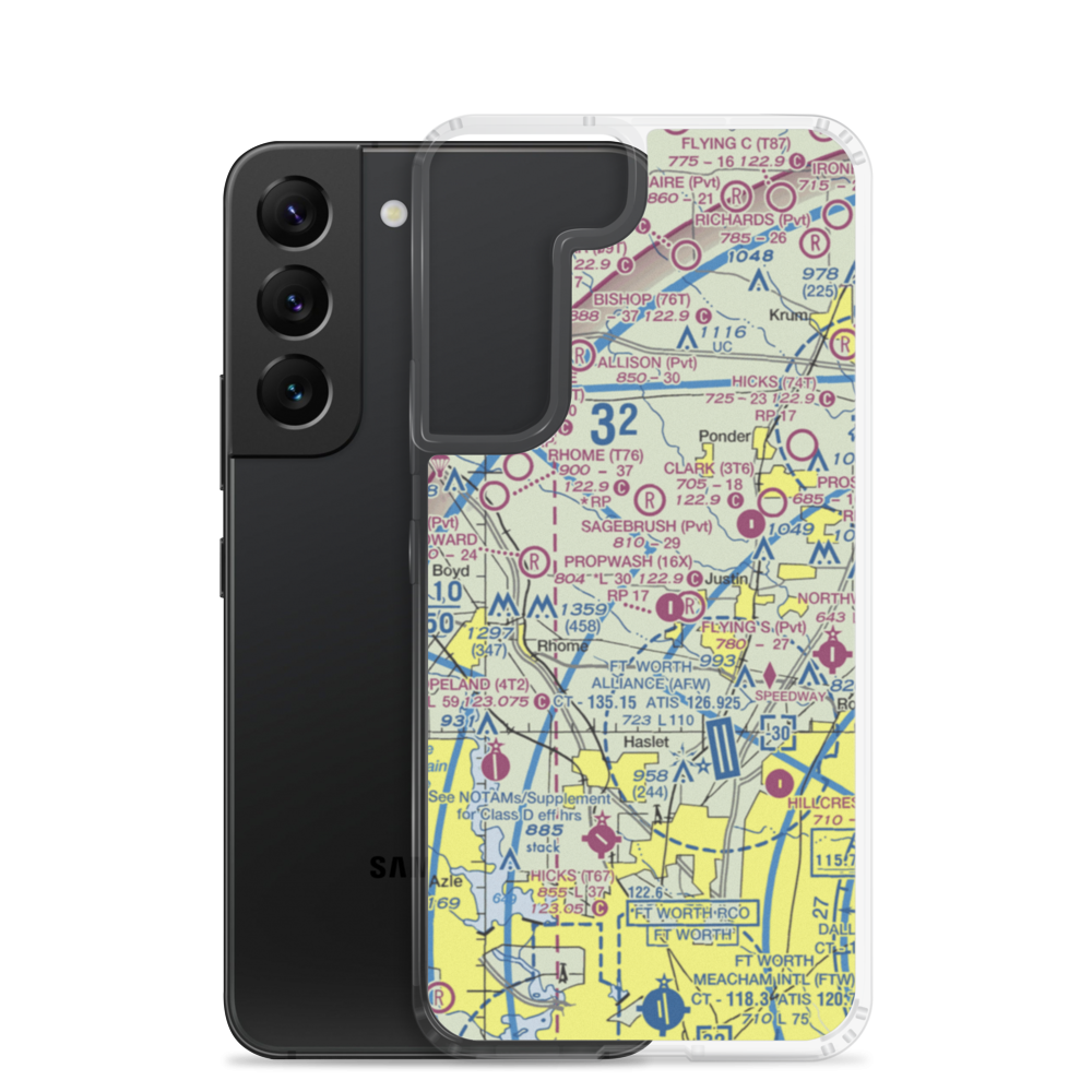 Willow Run Airport (3TX4) VFR Sectional Samsung Case Samsung Galaxy S22 model shown