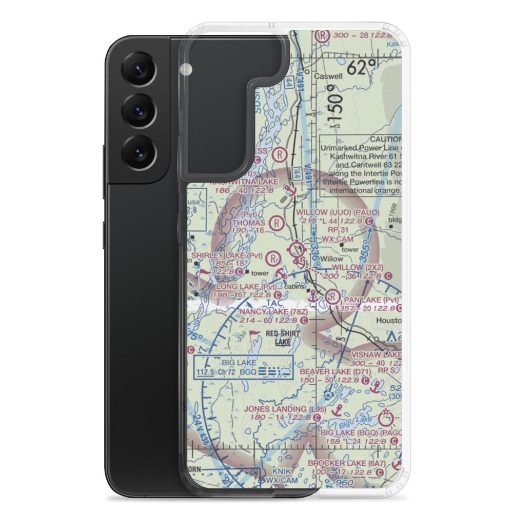 Willow Seaplane Base (2X2) VFR Sectional Samsung Case Samsung Galaxy S22 Plus model shown