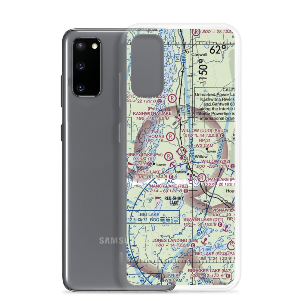 Willow Seaplane Base (2X2) VFR Sectional Samsung Case Samsung Galaxy S20 model shown