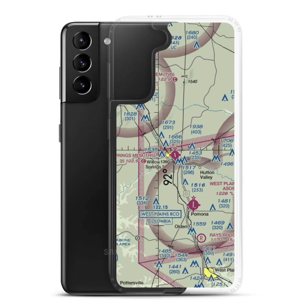 Willow Springs Memorial Airport (1H5) VFR Sectional Samsung Case Samsung Galaxy S21 Plus model shown