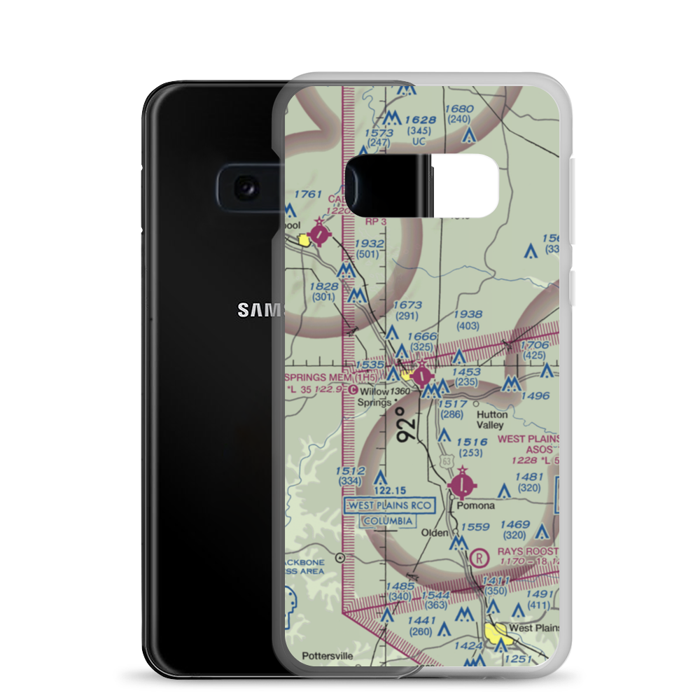 Willow Springs Memorial Airport (1H5) VFR Sectional Samsung Case Samsung Galaxy S10e model shown
