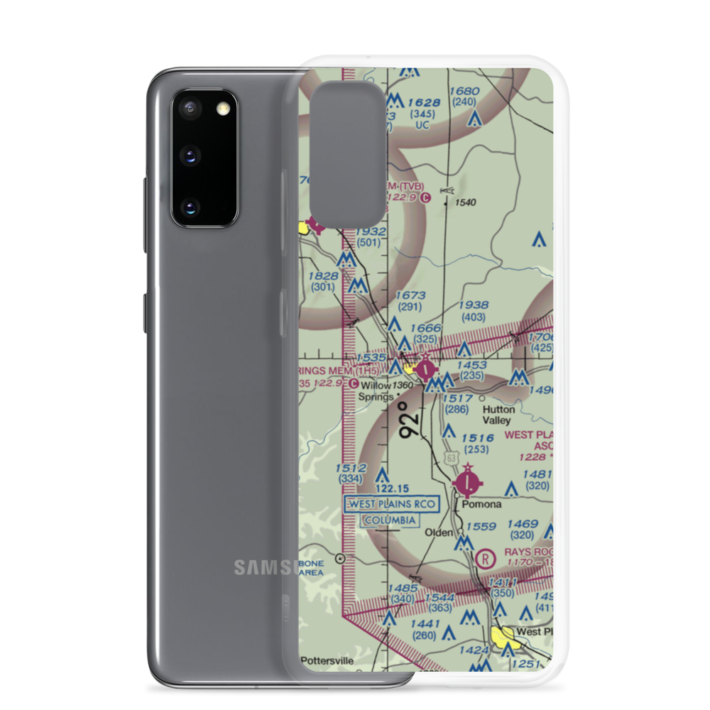 Willow Springs Memorial Airport (1H5) VFR Sectional Samsung Case Samsung Galaxy S20 model shown