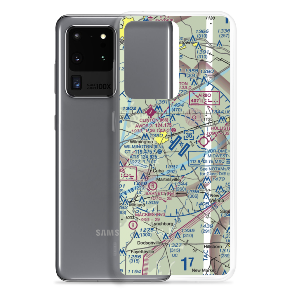 Wilmington Airpark (ILN) VFR Sectional Samsung Case Samsung Galaxy S20 Ultra model shown