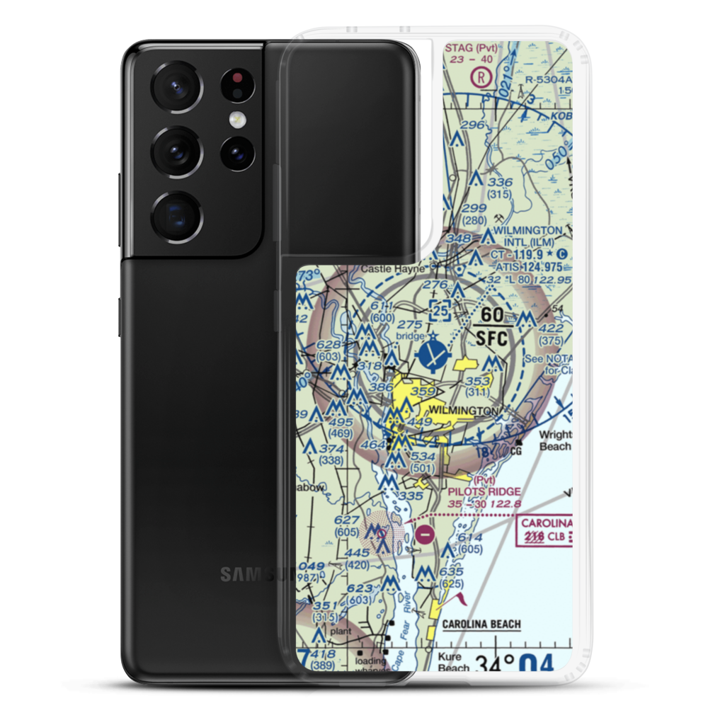 Wilmington International Airport (ILM) VFR Sectional Samsung Case Samsung Galaxy S21 Ultra model shown