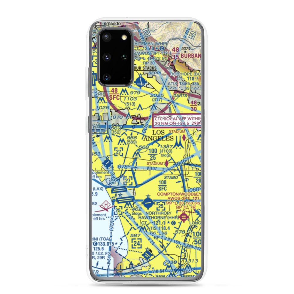 Wilshire Area Heliport (44L) VFR Sectional Samsung Case Samsung Galaxy S20 Plus model shown