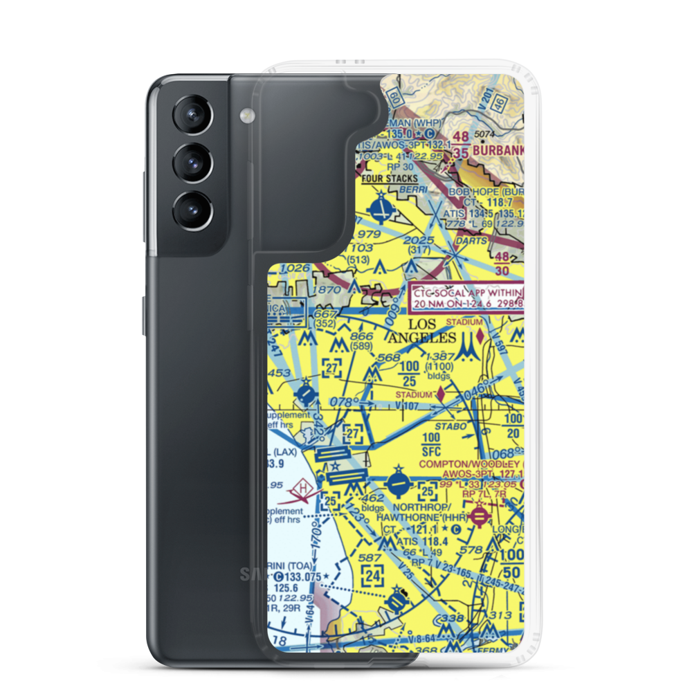 Wilshire Area Heliport (44L) VFR Sectional Samsung Case Samsung Galaxy S21 model shown