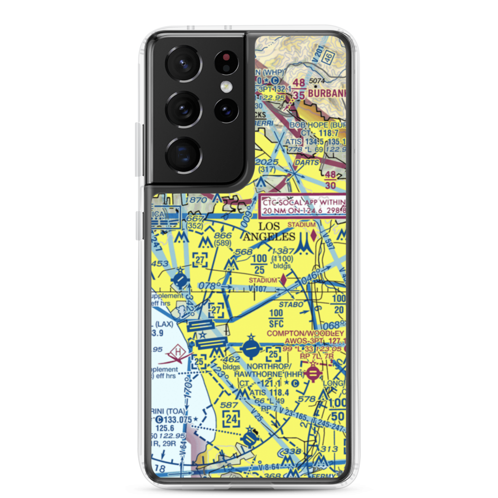 Wilshire Area Heliport (44L) VFR Sectional Samsung Case Samsung Galaxy S21 Ultra model shown