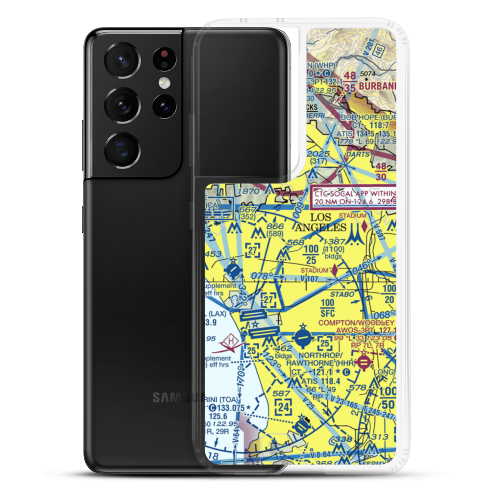 Wilshire Area Heliport (44L) VFR Sectional Samsung Case Samsung Galaxy S21 Ultra model shown