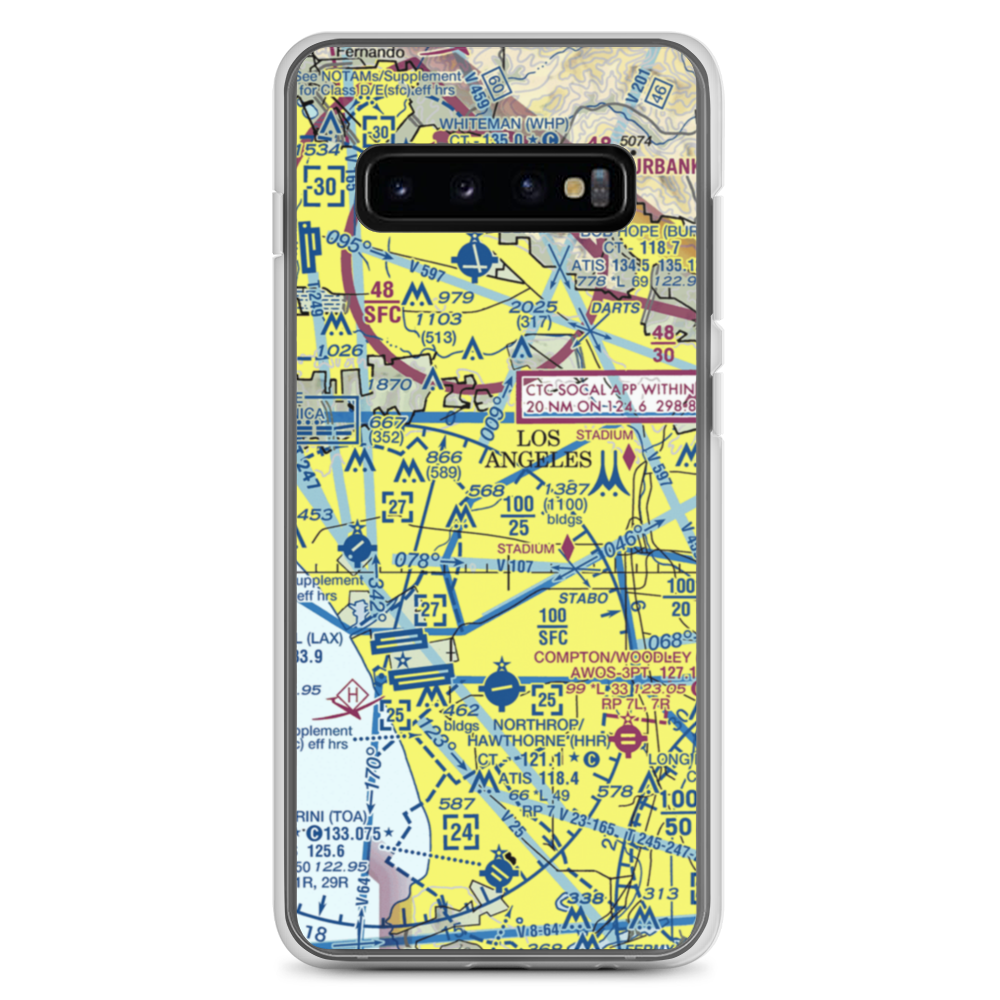 Wilshire Area Heliport (44L) VFR Sectional Samsung Case Samsung Galaxy S10+ model shown