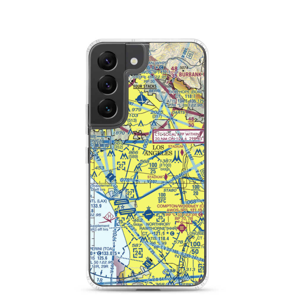 Wilshire Area Heliport (44L) VFR Sectional Samsung Case Samsung Galaxy S22 model shown