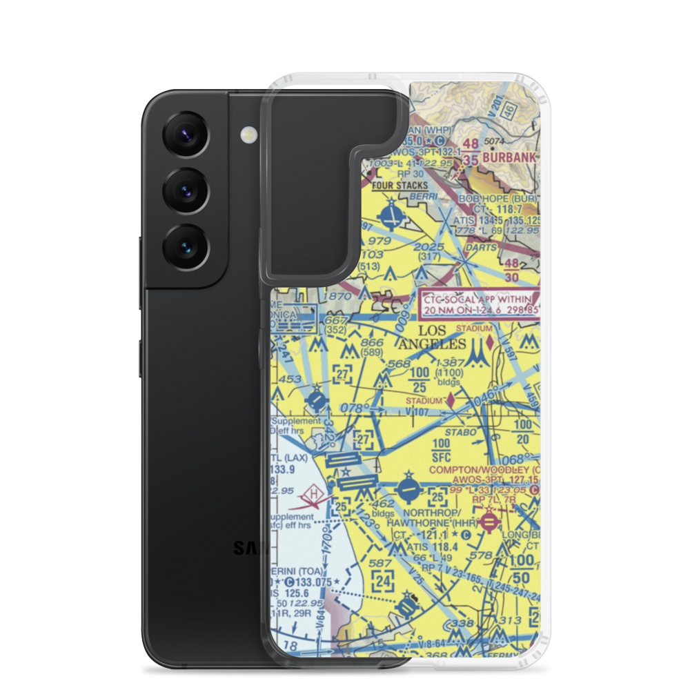 Wilshire Area Heliport (44L) VFR Sectional Samsung Case Samsung Galaxy S22 model shown
