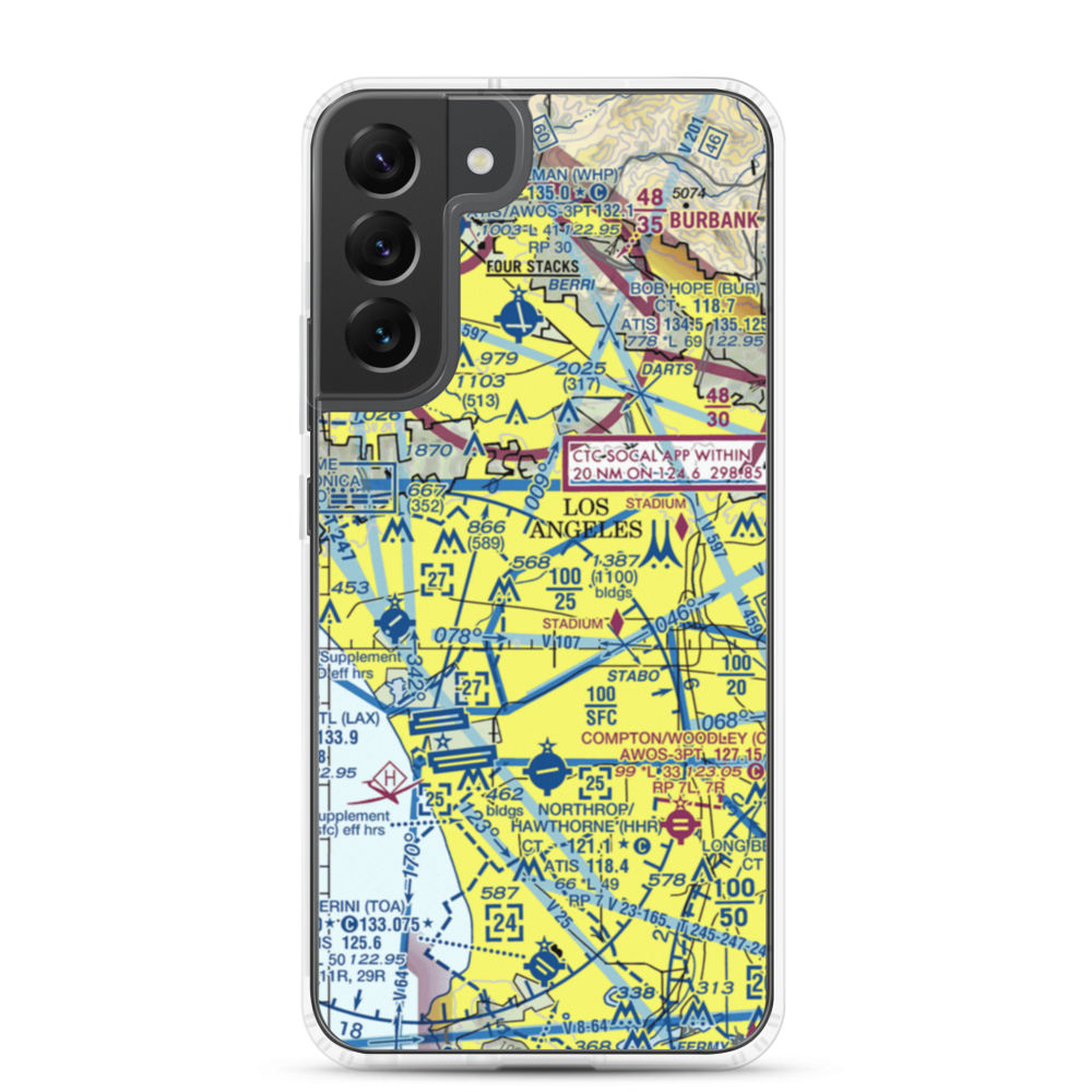 Wilshire Area Heliport (44L) VFR Sectional Samsung Case Samsung Galaxy S22 Plus model shown