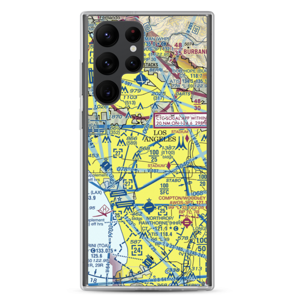 Wilshire Area Heliport (44L) VFR Sectional Samsung Case Samsung Galaxy S22 Ultra model shown
