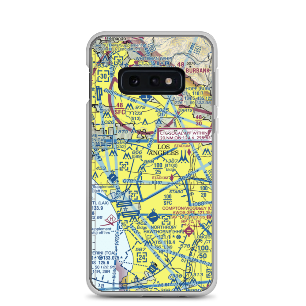 Wilshire Area Heliport (44L) VFR Sectional Samsung Case Samsung Galaxy S10e model shown