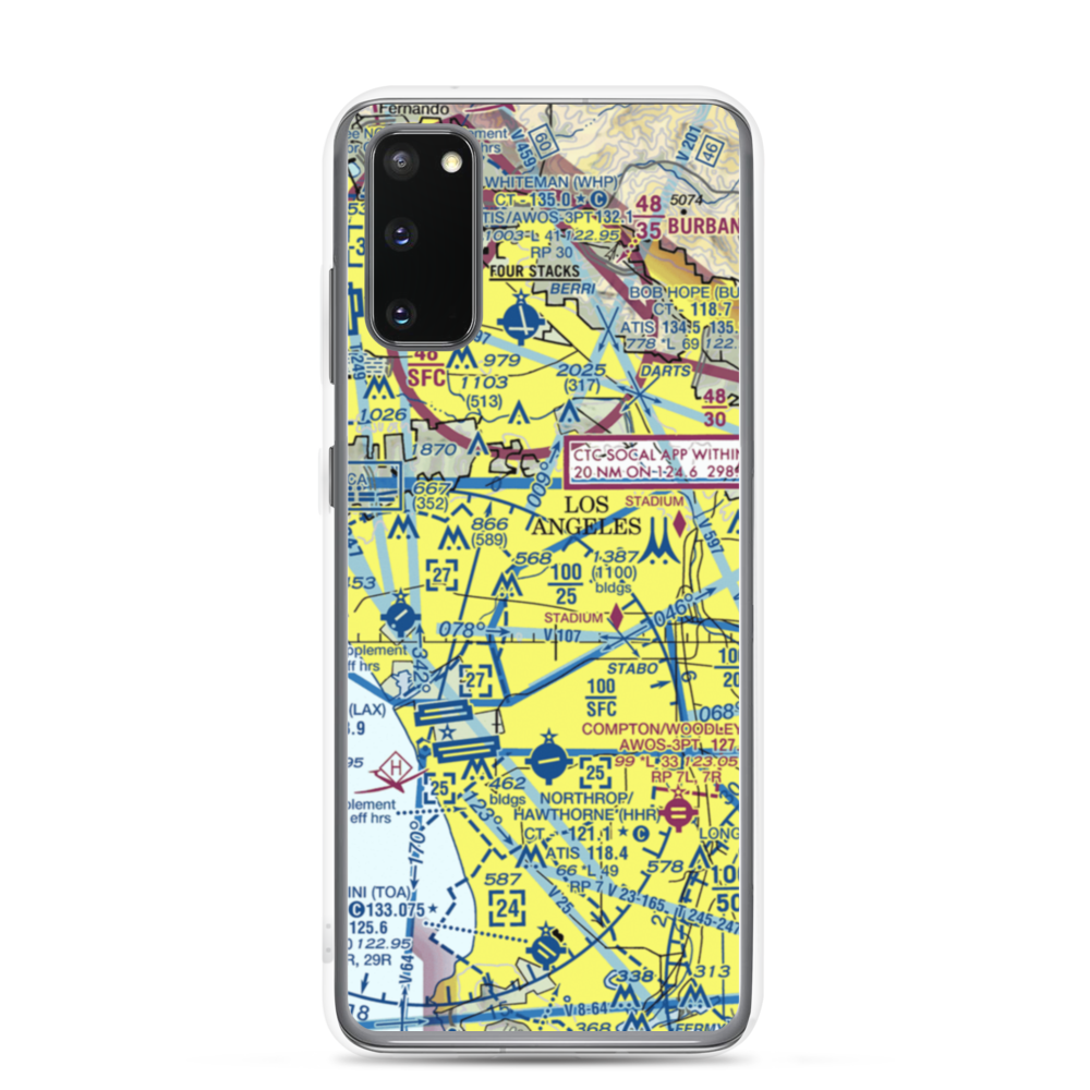 Wilshire Area Heliport (44L) VFR Sectional Samsung Case Samsung Galaxy S20 model shown