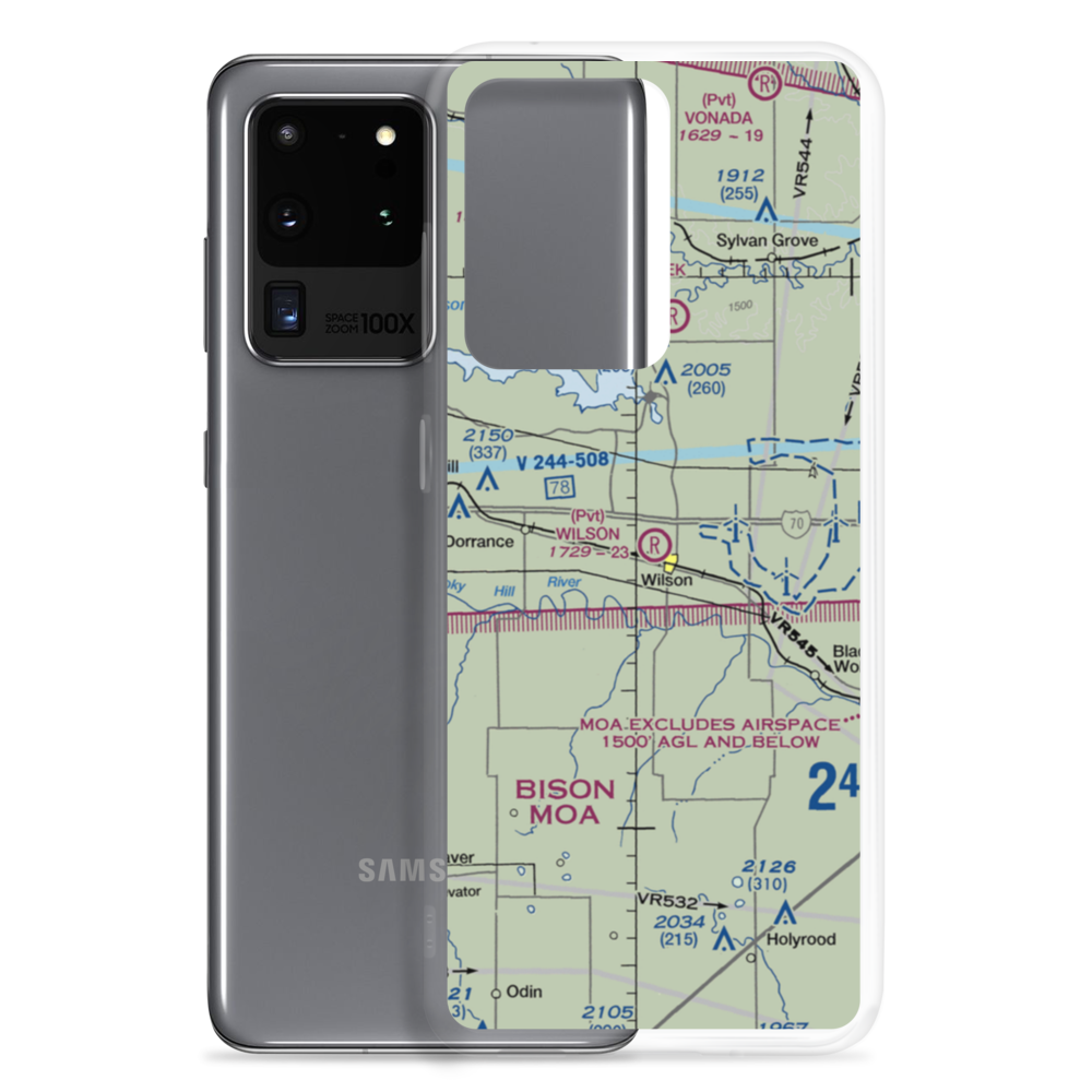 Wilson Airport (2KS3) VFR Sectional Samsung Case Samsung Galaxy S20 Ultra model shown