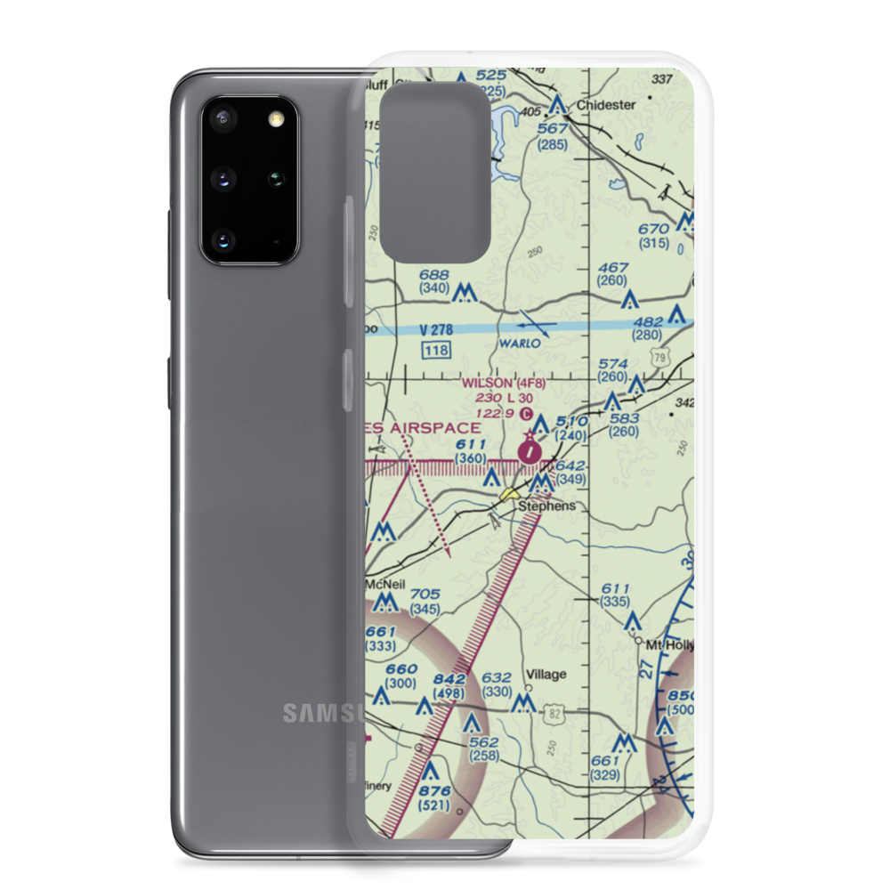 Wilson Airport (4F8) VFR Sectional Samsung Case Samsung Galaxy S20 Plus model shown