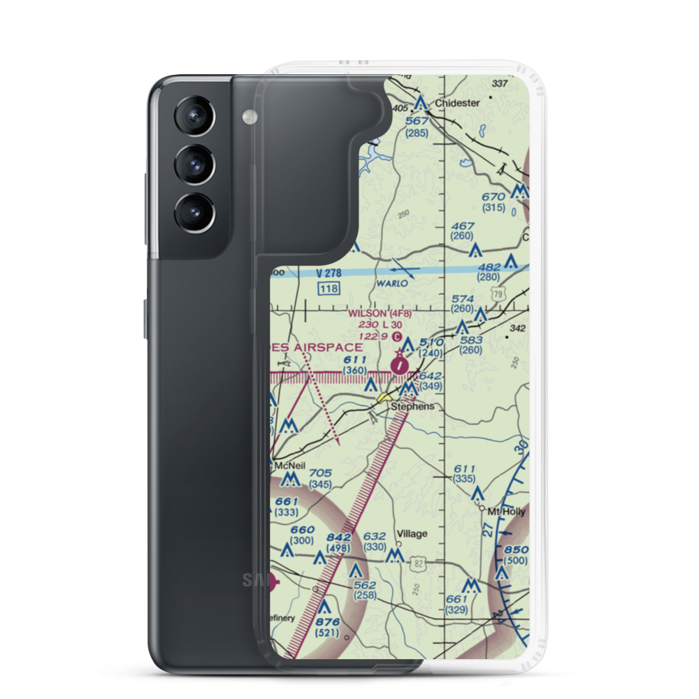 Wilson Airport (4F8) VFR Sectional Samsung Case Samsung Galaxy S21 model shown