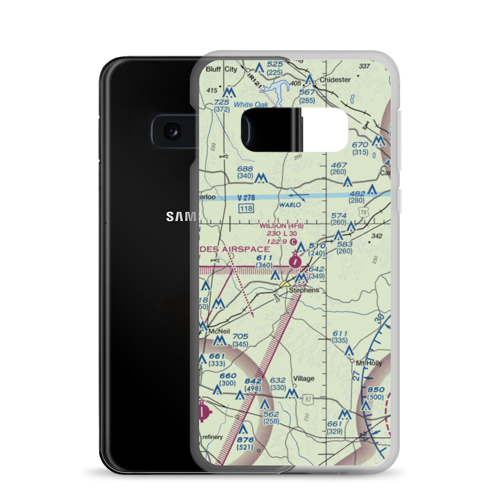 Wilson Airport (4F8) VFR Sectional Samsung Case Samsung Galaxy S10e model shown