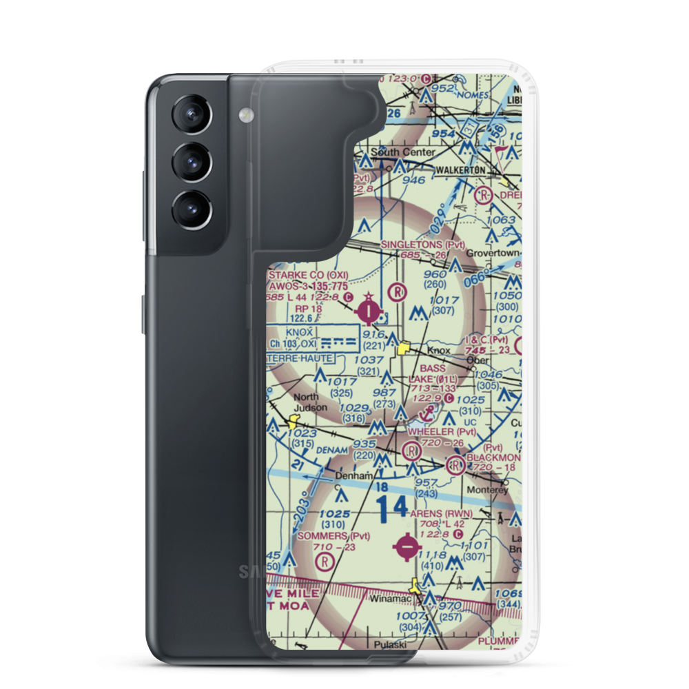 Wilson Airport (IN86) VFR Sectional Samsung Case Samsung Galaxy S21 model shown