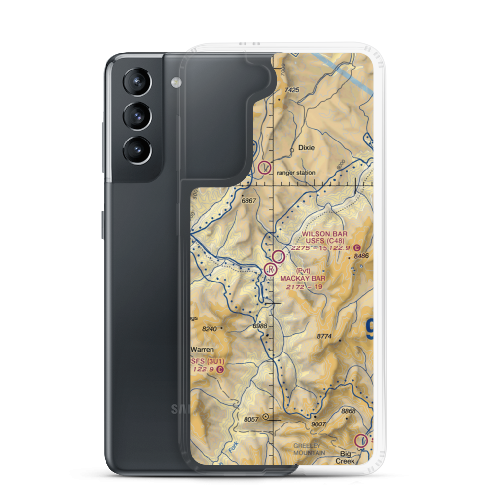 Wilson Bar US Forest Service Airport (C48) VFR Sectional Samsung Case Samsung Galaxy S21 model shown