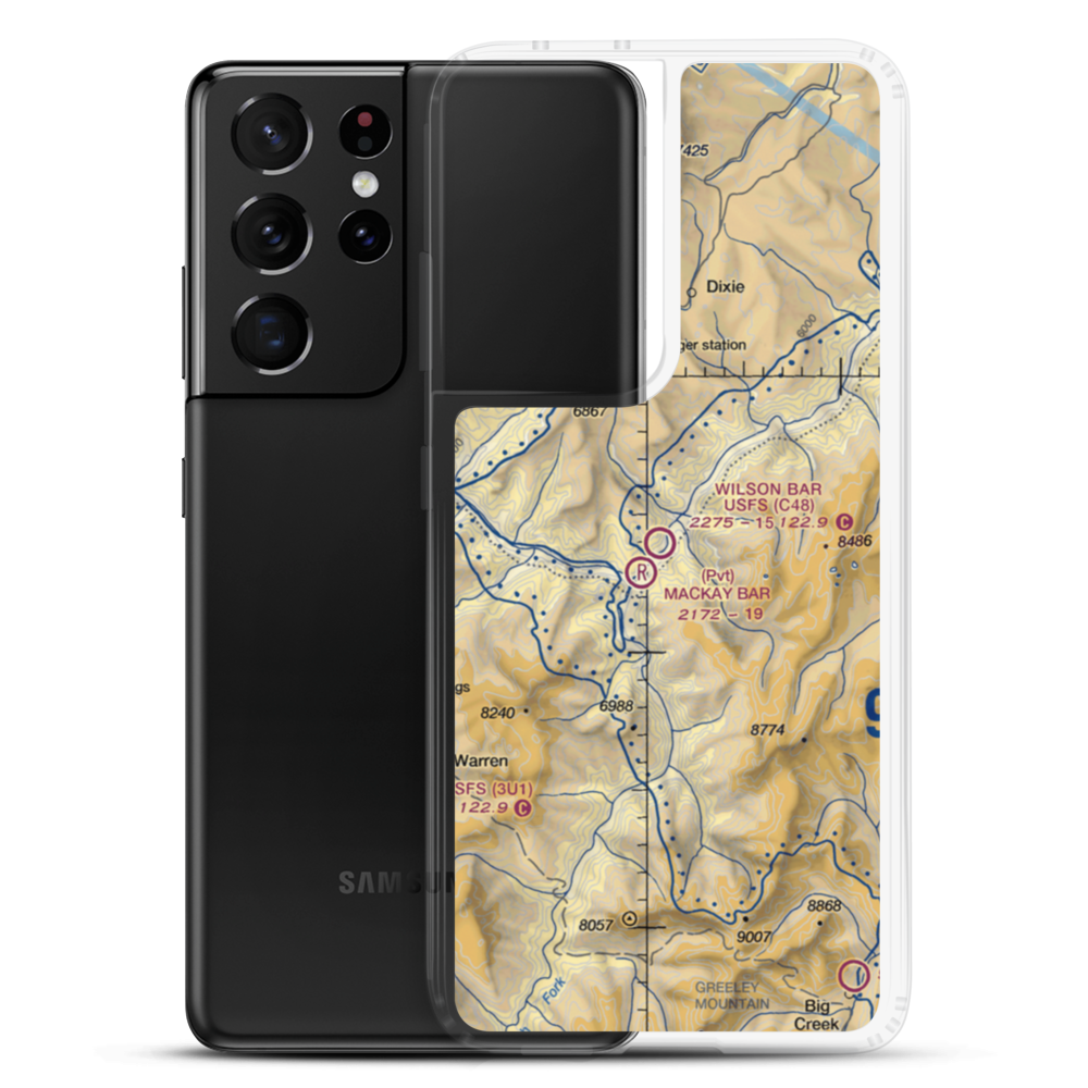 Wilson Bar US Forest Service Airport (C48) VFR Sectional Samsung Case Samsung Galaxy S21 Ultra model shown
