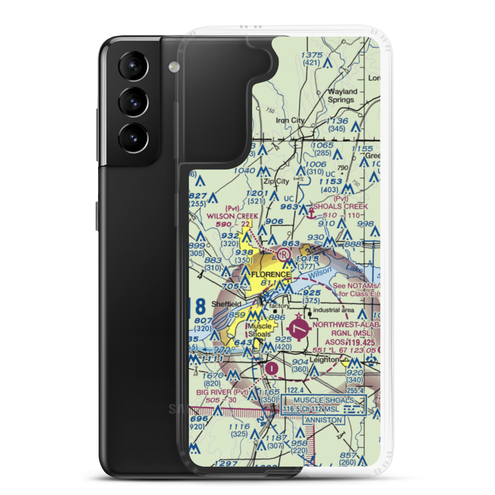 Wilson Creek Airport (0AL9) VFR Sectional Samsung Case Samsung Galaxy S21 Plus model shown