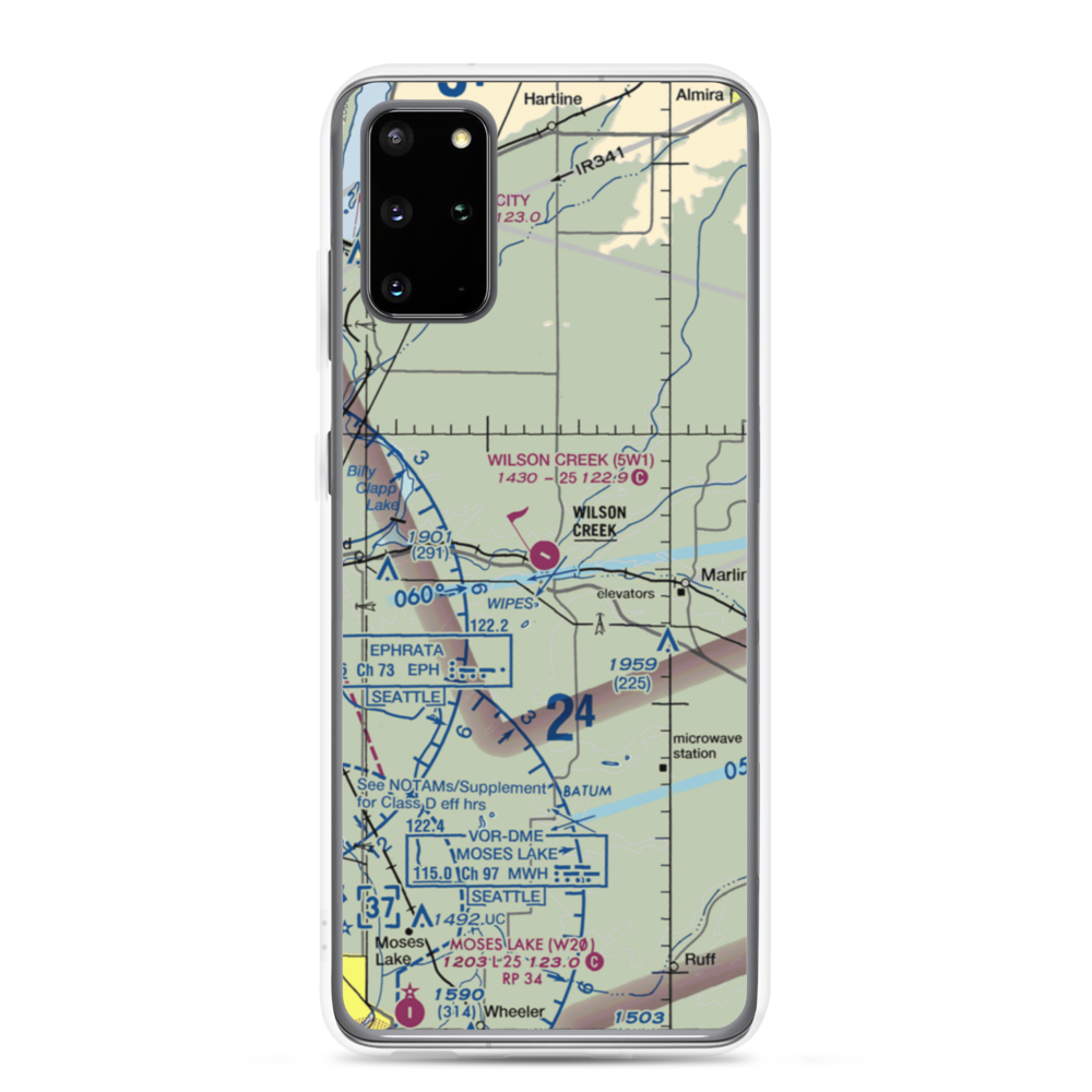 Wilson Creek Airport (5W1) VFR Sectional Samsung Case Samsung Galaxy S20 Plus model shown
