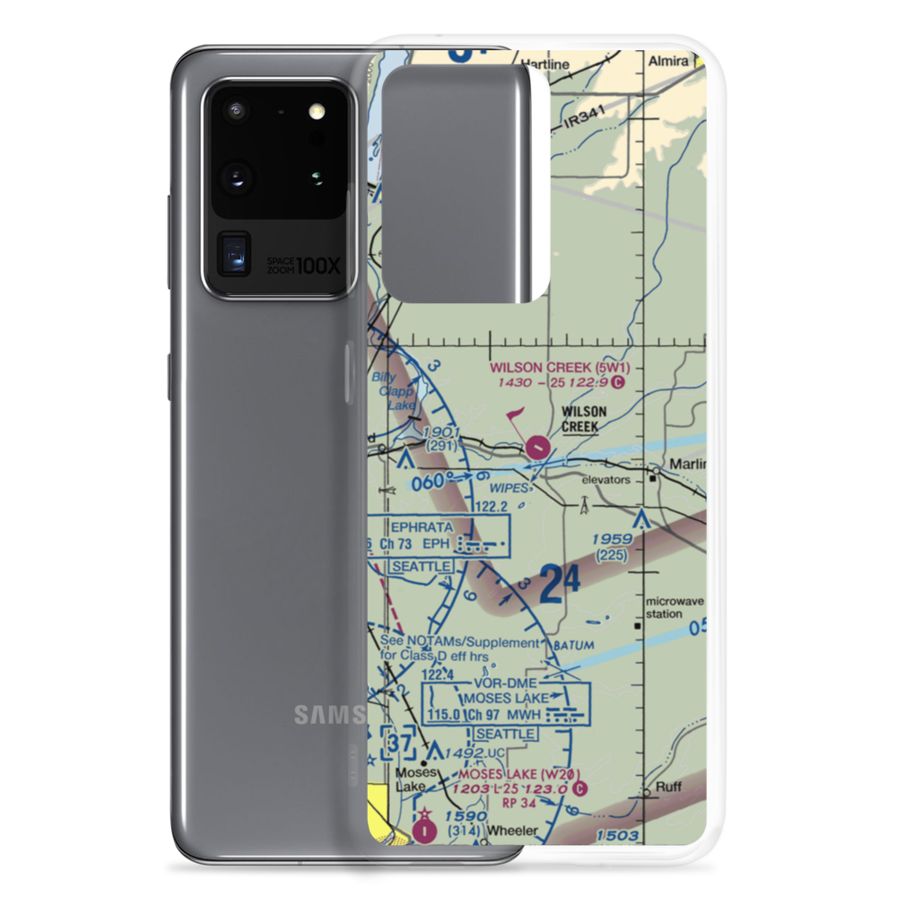 Wilson Creek Airport (5W1) VFR Sectional Samsung Case Samsung Galaxy S20 Ultra model shown