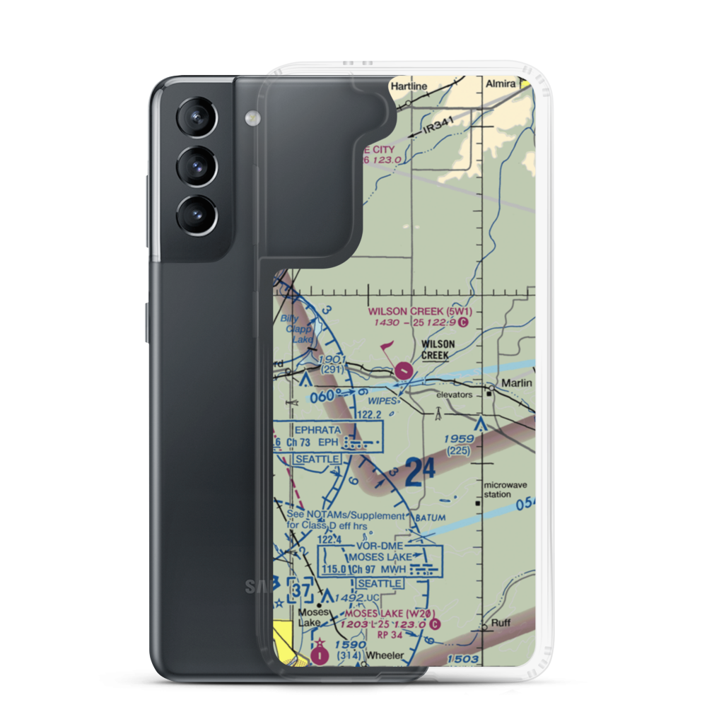 Wilson Creek Airport (5W1) VFR Sectional Samsung Case Samsung Galaxy S21 model shown