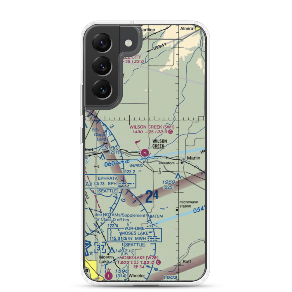 Wilson Creek Airport (5W1) VFR Sectional Samsung Case Samsung Galaxy S22 Plus model shown