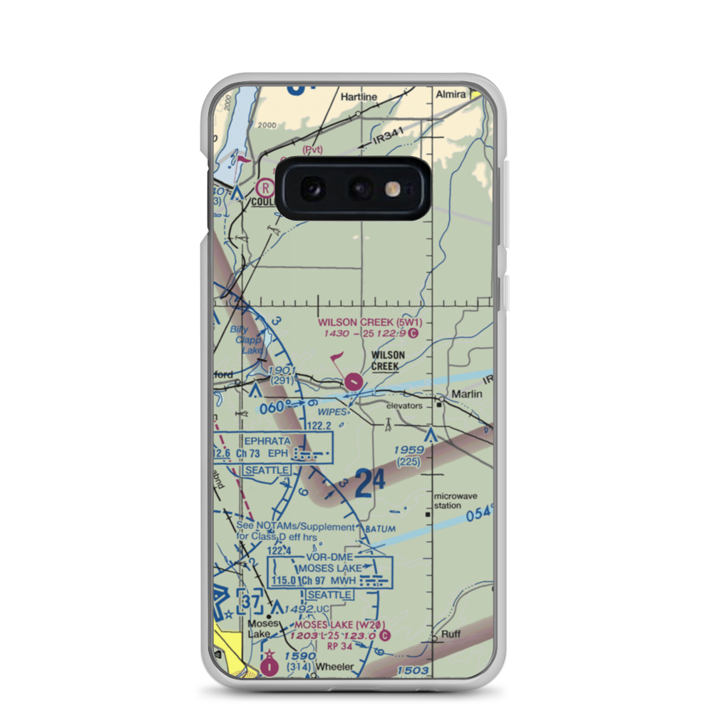 Wilson Creek Airport (5W1) VFR Sectional Samsung Case Samsung Galaxy S10e model shown
