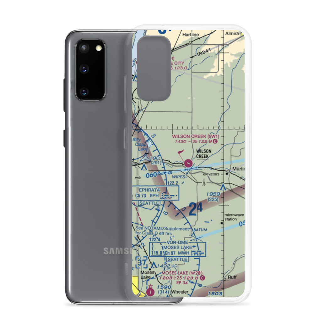 Wilson Creek Airport (5W1) VFR Sectional Samsung Case Samsung Galaxy S20 model shown
