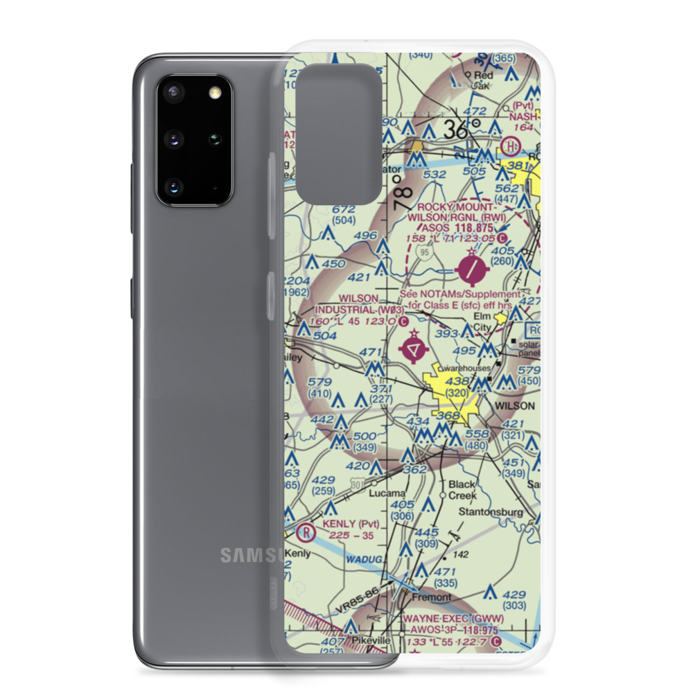 Wilson Industrial Air Center Airport (W03) VFR Sectional Samsung Case Samsung Galaxy S20 Plus model shown