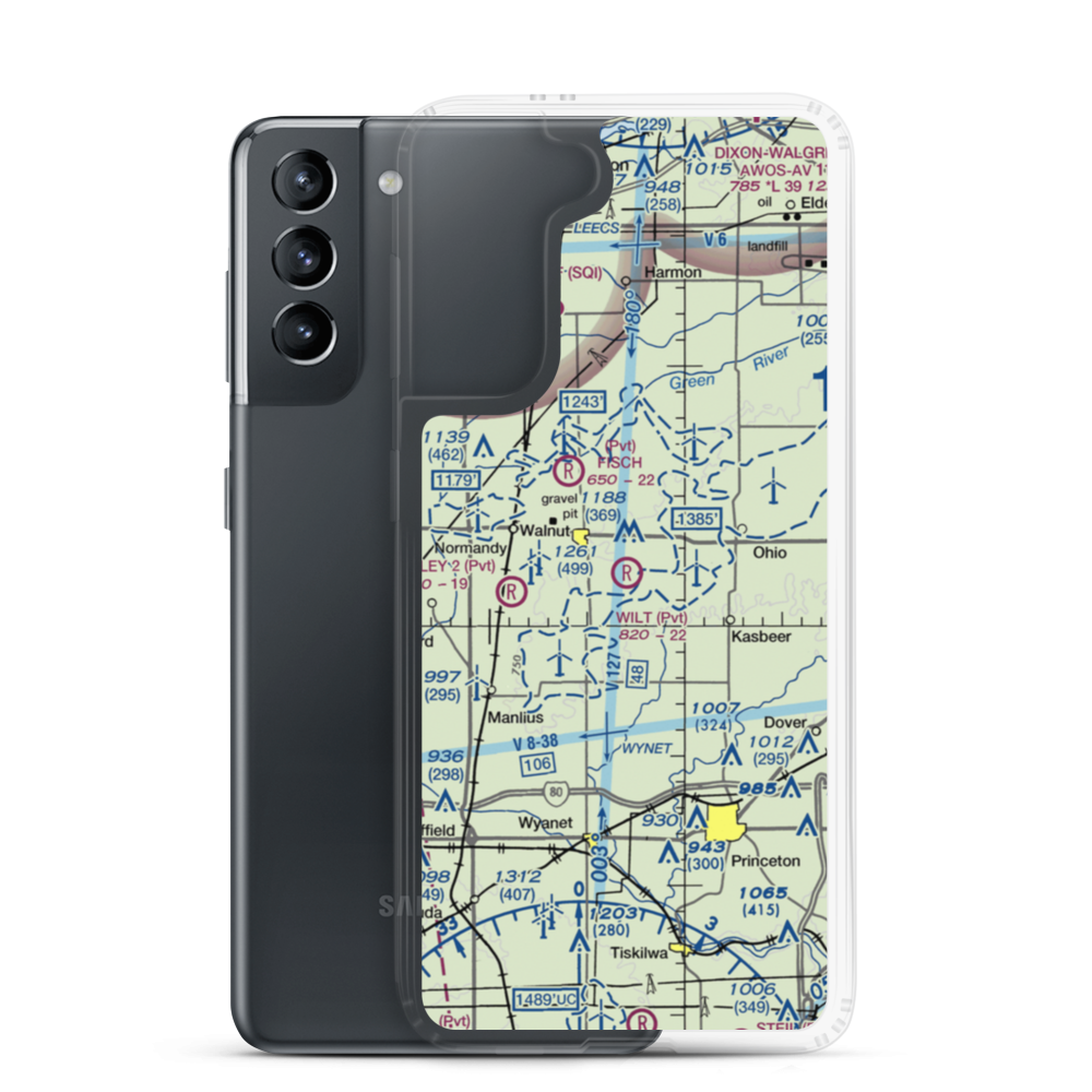 Wilt RLA Airport (IL76) VFR Sectional Samsung Case Samsung Galaxy S21 model shown