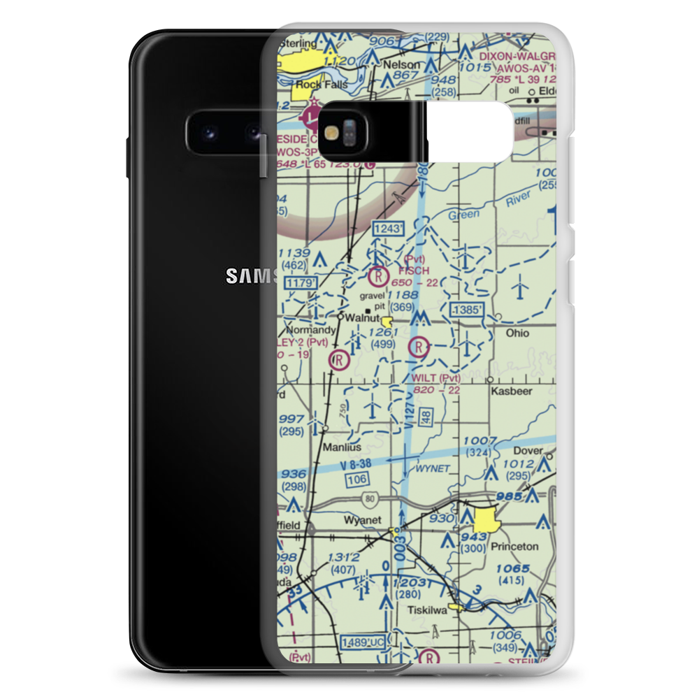 Wilt RLA Airport (IL76) VFR Sectional Samsung Case Samsung Galaxy S10+ model shown