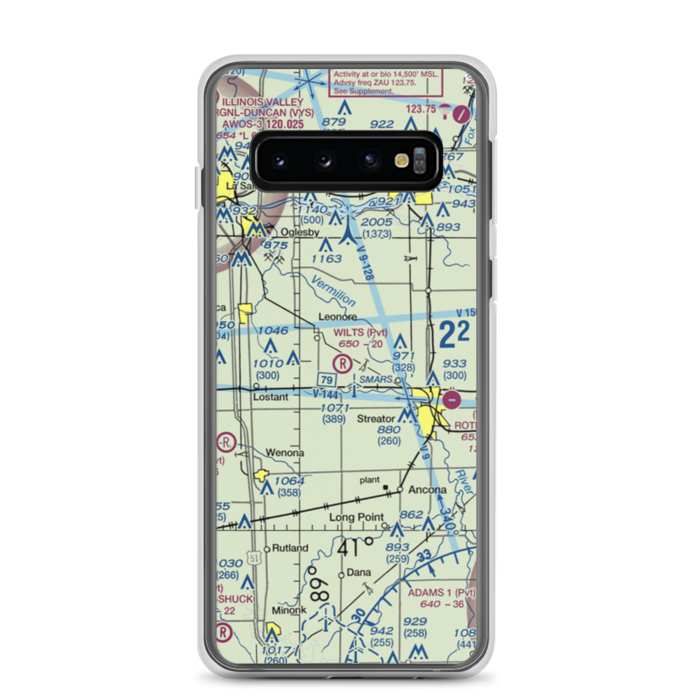 Wilts Airport (LL52) VFR Sectional Samsung Case Samsung Galaxy S10 model shown