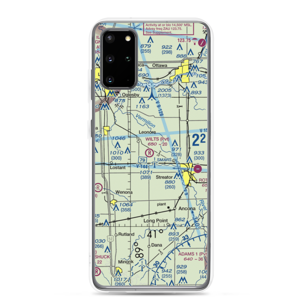 Wilts Airport (LL52) VFR Sectional Samsung Case Samsung Galaxy S20 Plus model shown