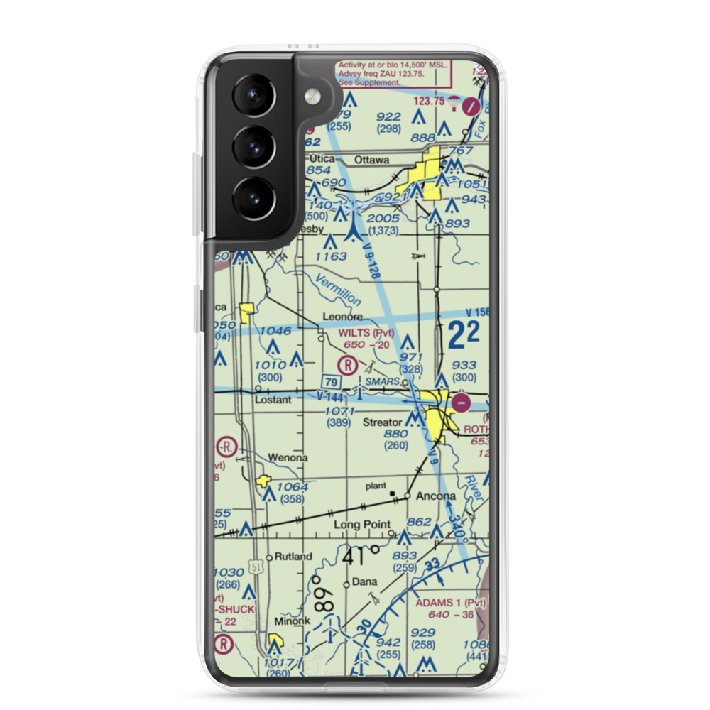 Wilts Airport (LL52) VFR Sectional Samsung Case Samsung Galaxy S21 Plus model shown