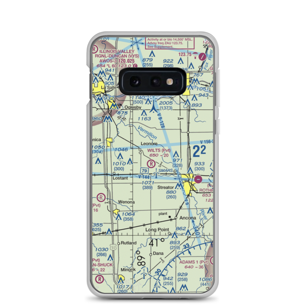 Wilts Airport (LL52) VFR Sectional Samsung Case Samsung Galaxy S10e model shown