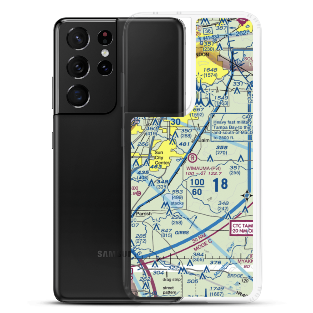 Wimauma Air Park (FD77) VFR Sectional Samsung Case Samsung Galaxy S21 Ultra model shown