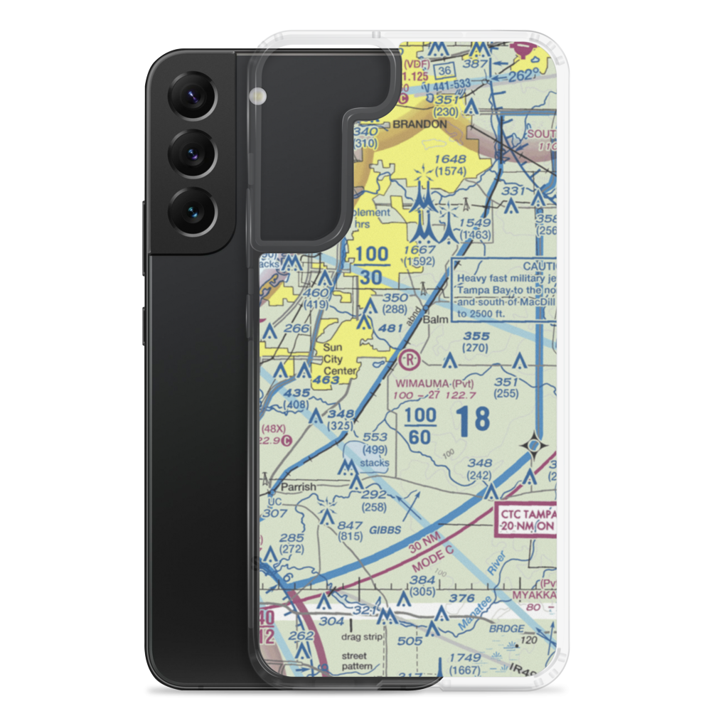 Wimauma Air Park (FD77) VFR Sectional Samsung Case Samsung Galaxy S22 Plus model shown