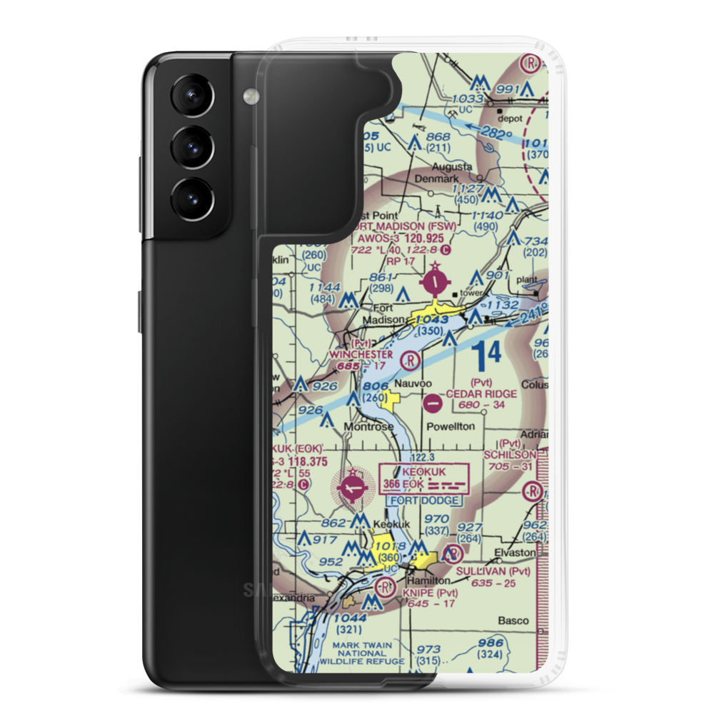 Winchester Airport (38IS) VFR Sectional Samsung Case Samsung Galaxy S21 Plus model shown