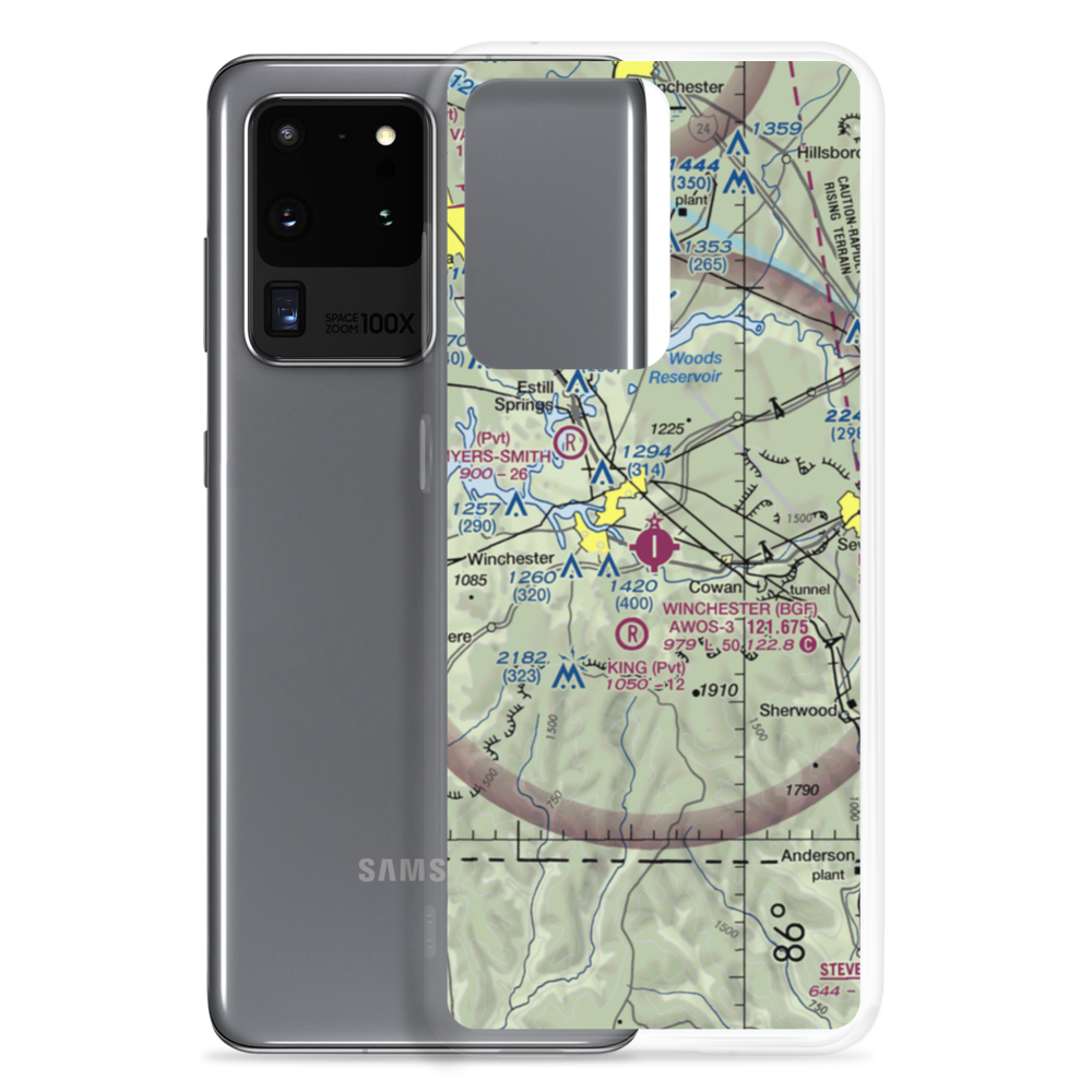 Winchester Municipal Airport (BGF) VFR Sectional Samsung Case Samsung Galaxy S20 Ultra model shown