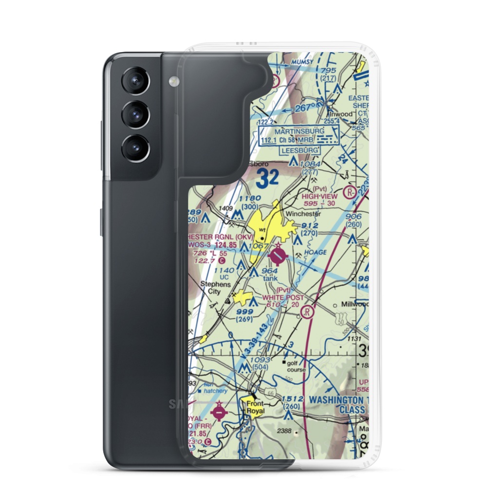 Winchester Regional Airport (OKV) VFR Sectional Samsung Case Samsung Galaxy S21 model shown