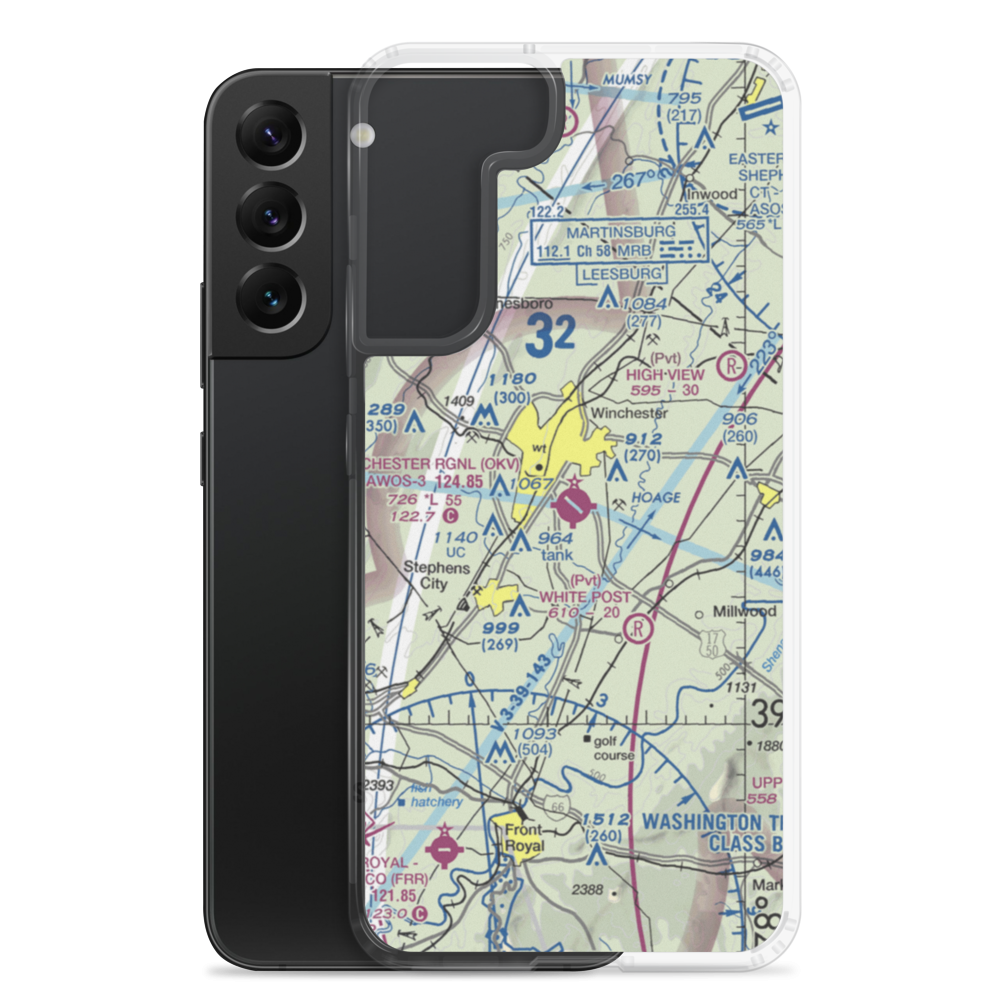 Winchester Regional Airport (OKV) VFR Sectional Samsung Case Samsung Galaxy S22 Plus model shown