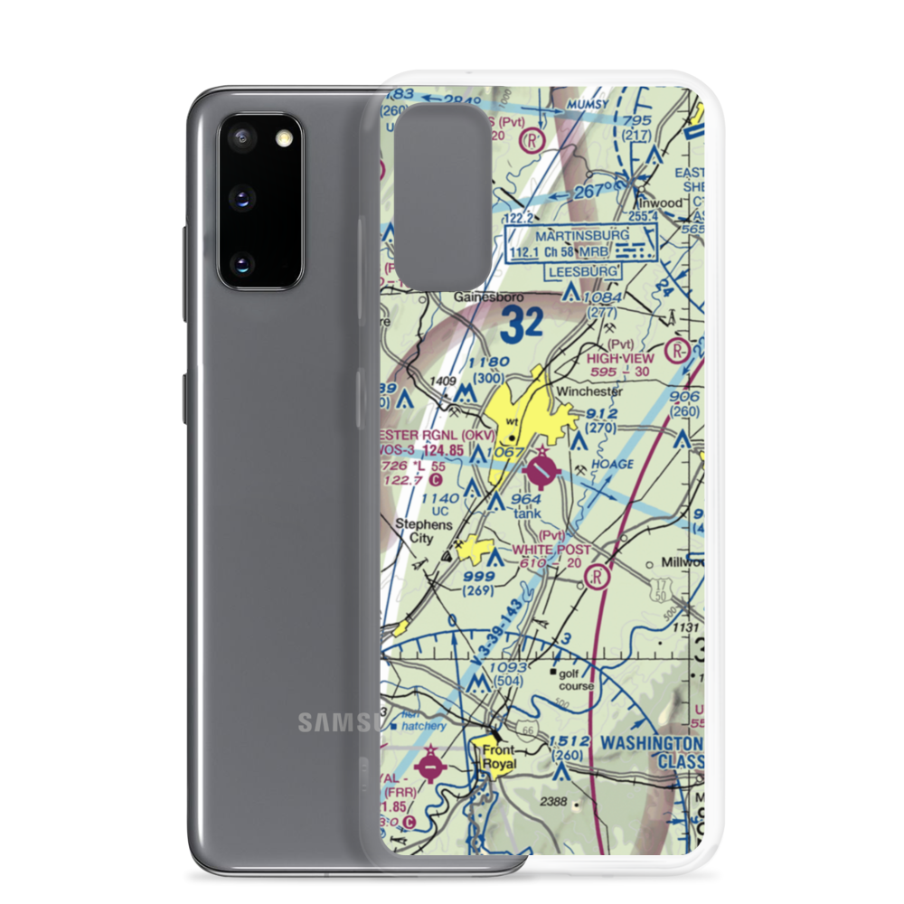 Winchester Regional Airport (OKV) VFR Sectional Samsung Case Samsung Galaxy S20 model shown
