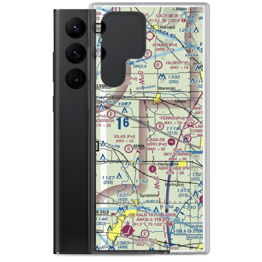 Wind Rose Farm Airport (IS57) VFR Sectional Samsung Case Samsung Galaxy S22 Ultra model shown