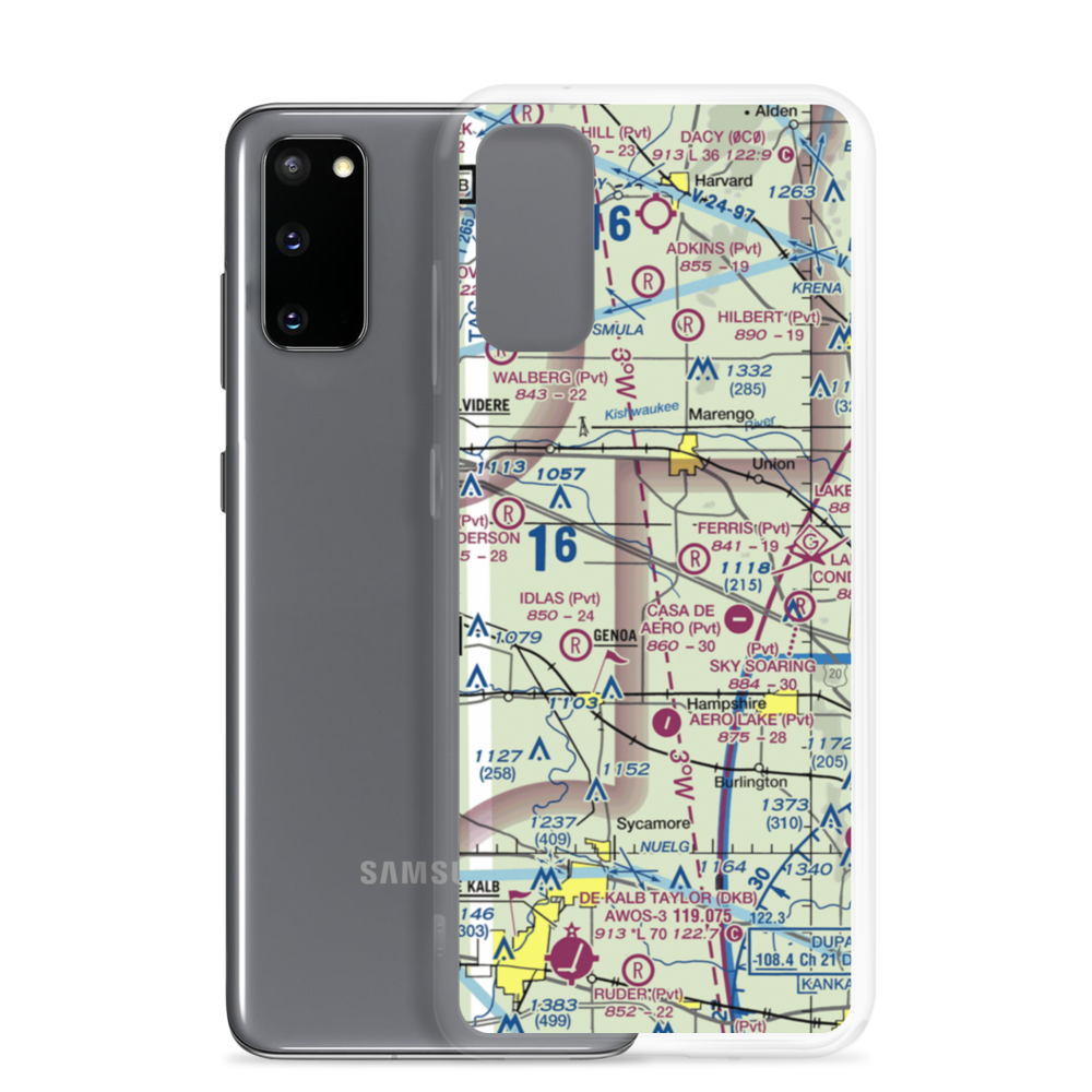 Wind Rose Farm Airport (IS57) VFR Sectional Samsung Case Samsung Galaxy S20 model shown